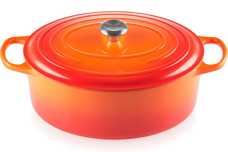 Cocotte ovale en fonte &eacute;maill&eacute;e Le Creuset Signature 33cm Volcanique