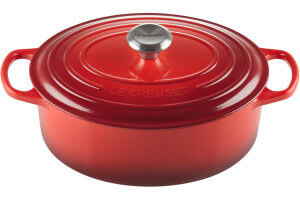 Cocotte ovale en fonte émaillée Le Creuset Signature 33cm Cerise