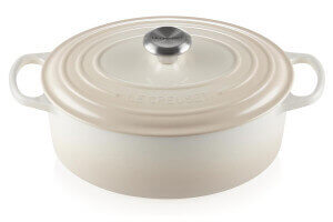 Cocotte ovale en fonte émaillée Le Creuset Signature 29cm Meringue
