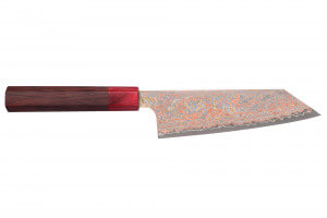 Couteau bunka 16cm japonais artisanal Takeshi Saji VG10 Rainbow Nashiji
