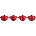 Set de 4 mini cocottes en céramique Le Creuset 10cm Cerise