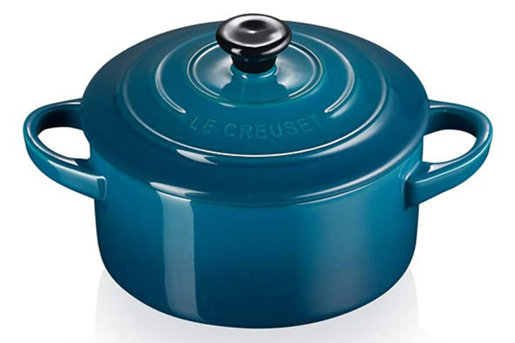 Mini cocotte ronde en c&eacute;ramique Le Creuset 10cm Deep Teal