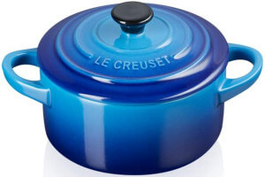 Mini cocotte ronde en céramique Le Creuset 10cm Azur