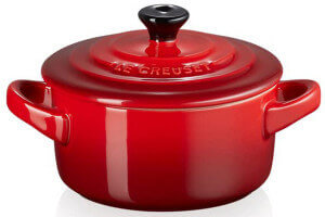 Mini cocotte ronde en céramique Le Creuset 10cm Cerise