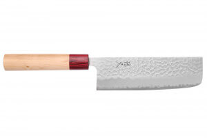 Couteau nakiri japonais artisanal Tsunehisa Aogami Super martelé 16,5cm