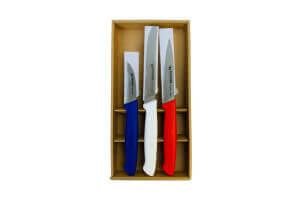 Coffret 3 couteaux professionnels Fischer Creative Chef Bleu Blanc Rouge