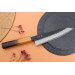 Couteau de chef 18cm japonais artisanal Yuzo Black AS chêne brûlé