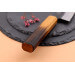Couteau de chef 18cm japonais artisanal Yuzo Black AS chêne brûlé