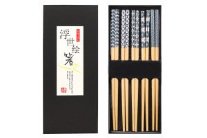 Set de 5 paires de baguettes chinoises en bambou Kutoyama - Modèle 1