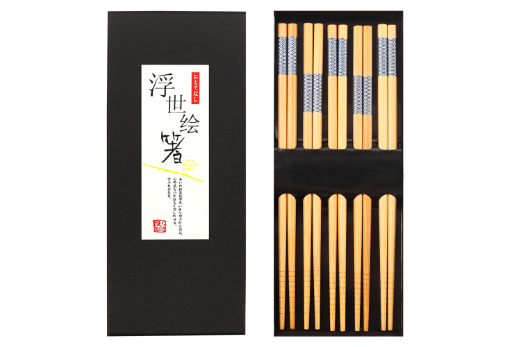 Set de 5 paires de baguettes chinoises en bambou Kutoyama - Mod&egrave;le 2