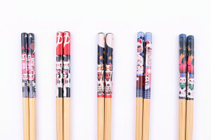 Set de 5 paires de baguettes chinoises en bambou Kutoyama - Modèle 4