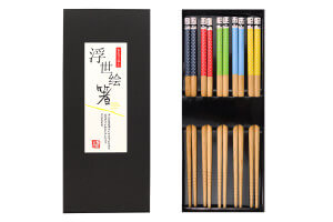 Set de 5 paires de baguettes chinoises en bambou Kutoyama - Modèle 8
