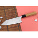 Couteau deba kiritsuke 18cm japonais artisanal Hatsukokoro Shirasagi manche en teck