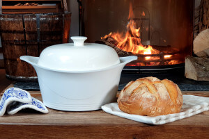 Couvercle à pain pour cocotte Cookut 28cm en céramique blanche
