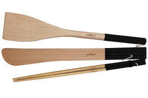 Set de 3 ustensiles Cookut en bois pour L'Incroyable Poêle et L'Incroyable Wok