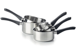 Set de 5 casseroles Beka Polo en acier inoxydable 18/10 et poignée en bakélite