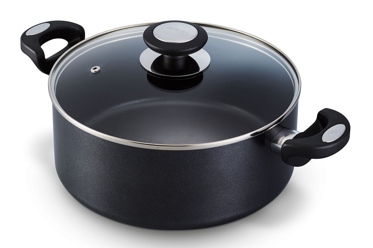 Faitout Beka Pro Induc rev&ecirc;tement c&eacute;ramique antiadh&eacute;rent + couvercle en verre