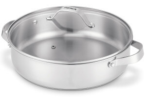Sauteuse Beka Cicla en inox 28cm avec couvercle en verre