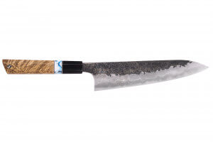 Couteau de chef 21cm japonais artisanal Kisuke Manaka Enn en érable et mitre en corne de buffle