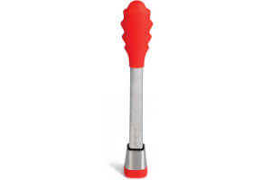 Pince de service Mastrad Express 28cm inox et silicone rouge