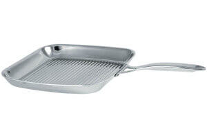 Poêle grill Cristel Castel'Pro inox + pince de service inox offerte - Exclusivité