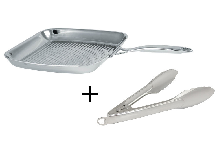 Po&ecirc;le grill Cristel Castel'Pro inox + pince de service inox offerte - Exclusivit&eacute;