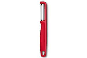 Eplucheur Victorinox Iota à lame dentée et manche rouge