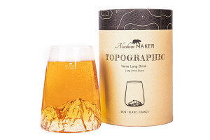 Verre à spiritueux long Alaskan Maker Topographic Mont Blanc en verre cristallin