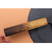 Couteau de chef 24cm japonais artisanal Yuzo Black AS chêne brûlé