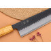 Couteau de chef 24cm japonais artisanal Yuzo Black AS chêne brûlé