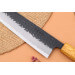 Couteau de chef 24cm japonais artisanal Yuzo Black AS chêne brûlé