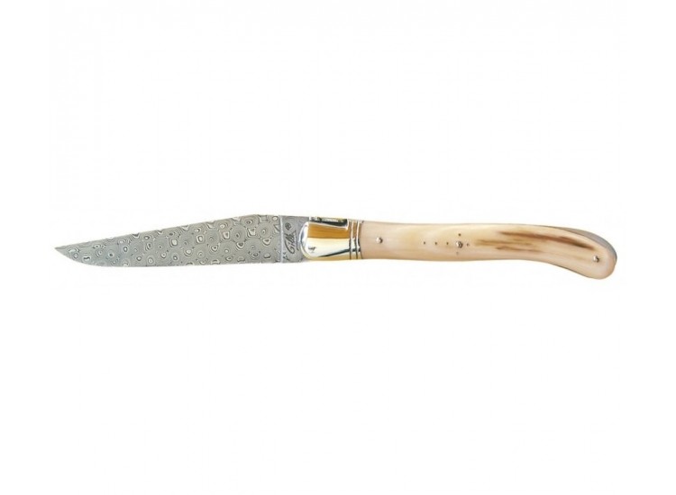 Couteau Laguiole GILLES, manche 12 cm pointe de corne blonde