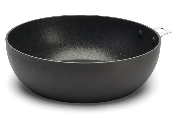 Sauteuse bomb&eacute;e antiadh&eacute;sive De Buyer Choc Intense Twisty en aluminium forg&eacute;