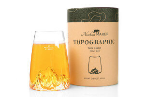 Verre à spiritueux long Alaskan Maker Topographic Mont Everest en verre critsallin