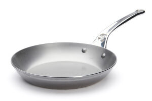 Poêle ronde De Buyer Mineral B Pro 24cm en acier et poignée en fonte d'inox