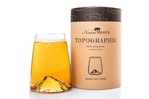 Verre à spiritueux long Alaskan Maker Topographic Mont Fuji en verre cristallin