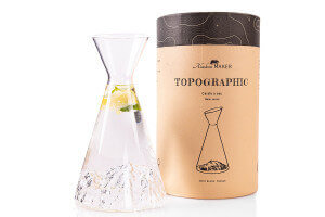 Carafe à eau Alaskan Maker Topographic Mont Blanc en verre cristallin