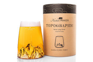 Verre à spiritueux long Alaskan Maker Topographic Aiguille du midi en verre cristallin