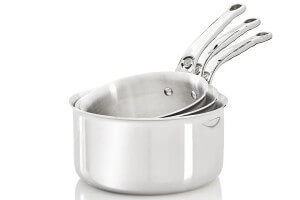 Set de 3 casseroles De Buyer Affinity en acier inoxydable 5 ply 16-18-20cm