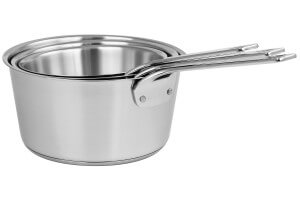 Set de 3 casseroles Cristel 1826 en acier inoxydable 18/10 brossé