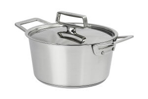 Faitout Cristel 1826 en acier inoxydable 18/10 brossé + couvercle Castel'Pro en inox