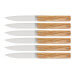 Coffret de 6 couteaux de table faits mains Perceval 9.47 en olivier