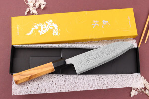Couteau santoku 16,5cm japonais artisanal Yuzo Damas VG10