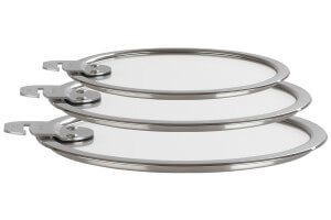 Set de 3 couvercles plats Cristel Strate Amovible 16 à 20cm en verre trempé
