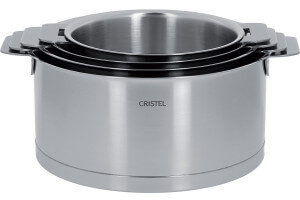 Set de 4 casseroles Cristel Strate Amovible en acier inox 18/10 - 14, 16, 18 et 20cm