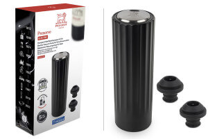 Pompe à vide automatique Peugeot Preserve Electric en ABS noir 14cm + 2 bouchons