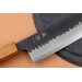 Couteau kiritsuke 21cm japonais artisanal Yuzo Black AS chêne brûlé