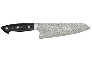 Couteau santoku japonais Zwilling Kramer Euro Stainless 18cm damassé manche en micarta