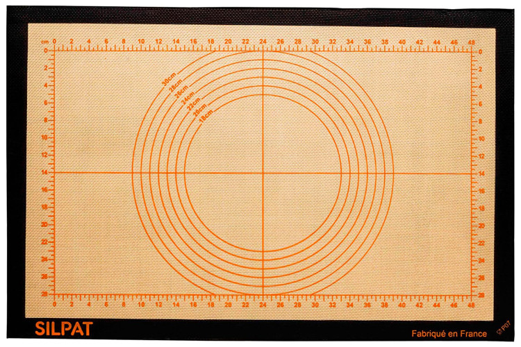 Toile pâtissière graduée Silpat en silicone et toile de verre 58,5x38,5cm