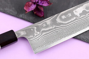 Couteau nakiri 16,5cm japonais artisanal Yuzo Kanko Damas SG2